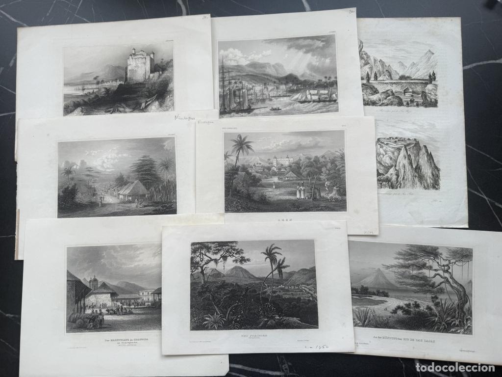 Arte: Nueve vistas de Panam&aacute;, Nicaragua, M&eacute;xico y Brasil (Am&eacute;rica), hacia 1850. Varios autores