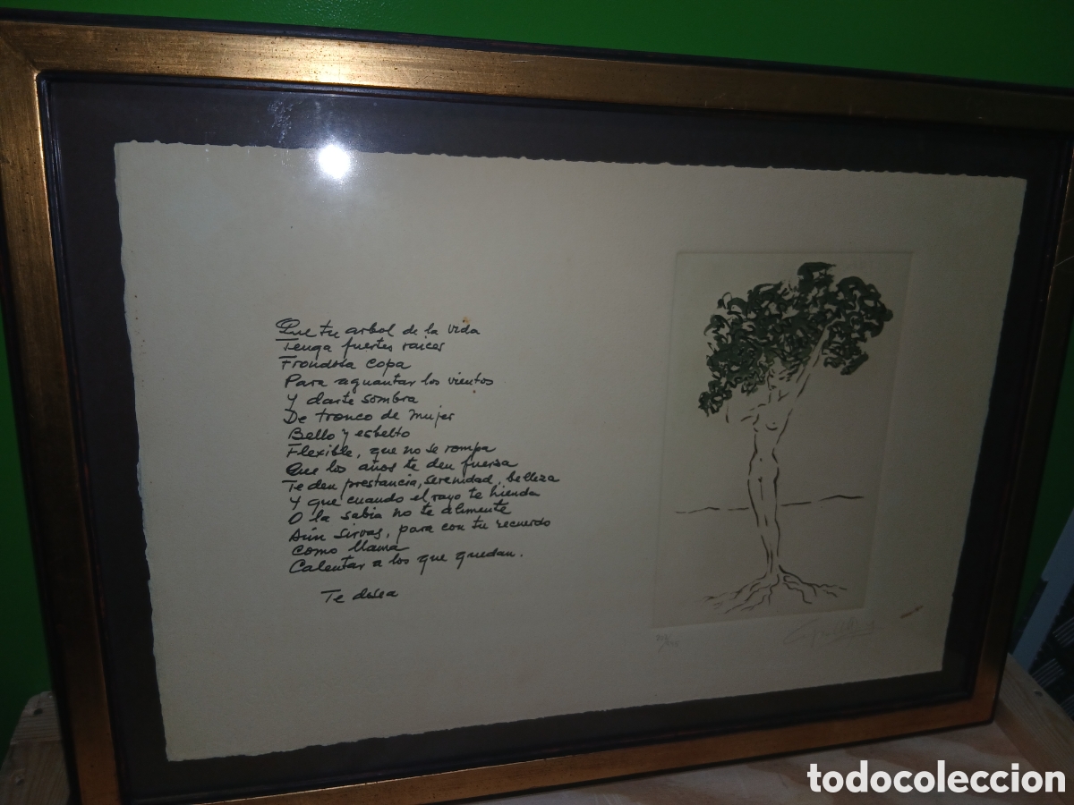 Arte: BONITO POEMA CON GRABADO FIRMADO Y ENUMERADO