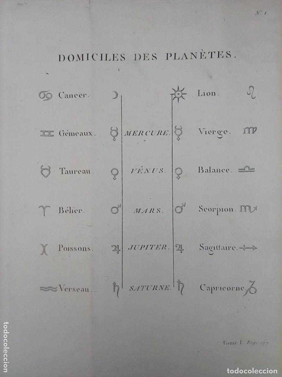 Arte: GRABADO ASTROLOG&Iacute;A, DISTRIBUCI&Oacute;N SIGNOS ZODIACALES Y PLANETAS CL&Aacute;SICOS, ORIGINAL,PARIS, 1795
