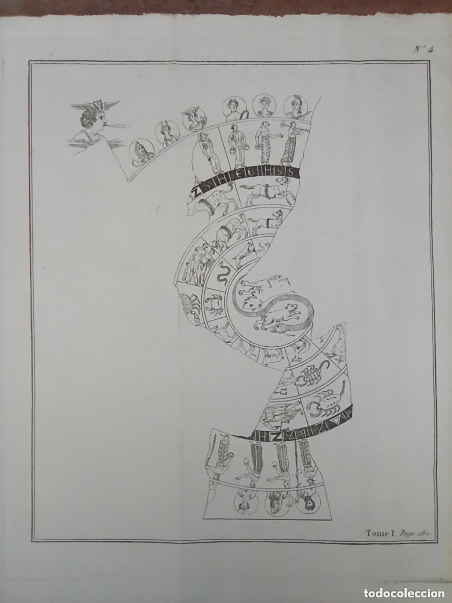 Arte: GRABADO ASTROLOG&Iacute;A, FRAGMENTO DE PLANISFERIO ANTIGUO EGIPTO Y GRECIA CL&Aacute;SICA, ORIGINAL,PARIS, 1795