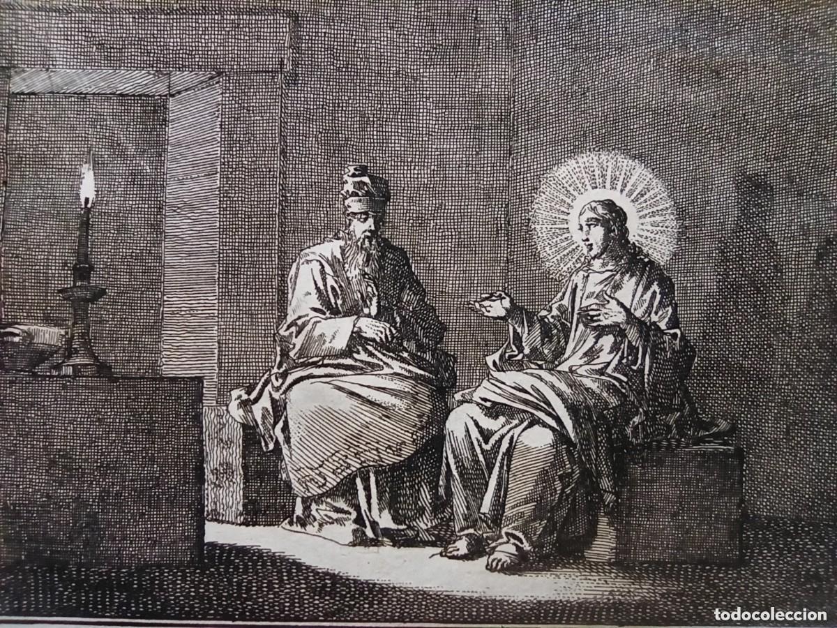 Arte: GRABADO RELIGIOSO DI&Aacute;LOGO JES&Uacute;S Y NICOMEDO, S.XIII, ORIGINAL