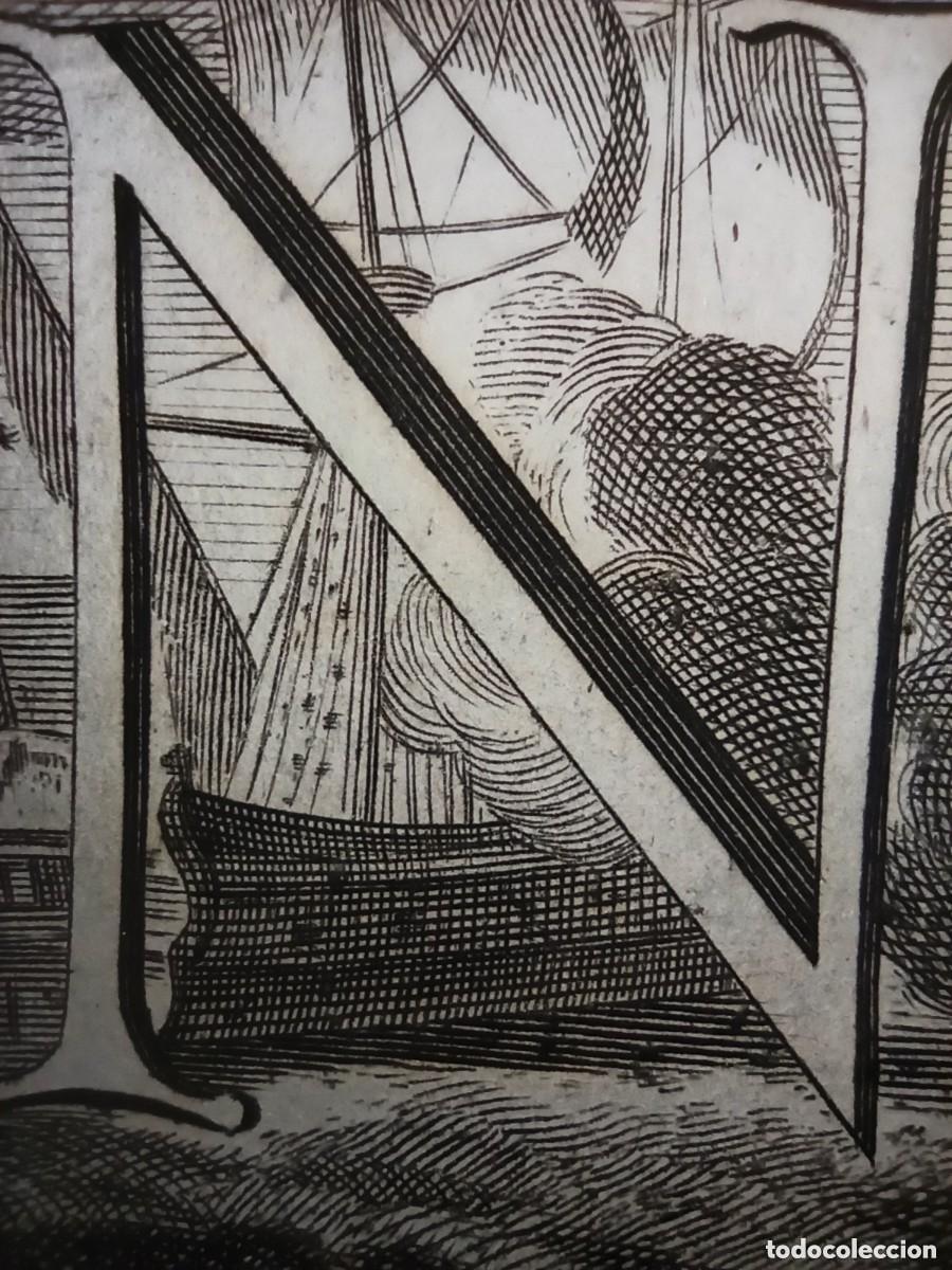 Arte: ESPL&Eacute;NDIDO GRABADO, LETRA CAPITULAR, N, NOLLI / VANVIELLI ORIGINAL,1762, N&Aacute;POLES
