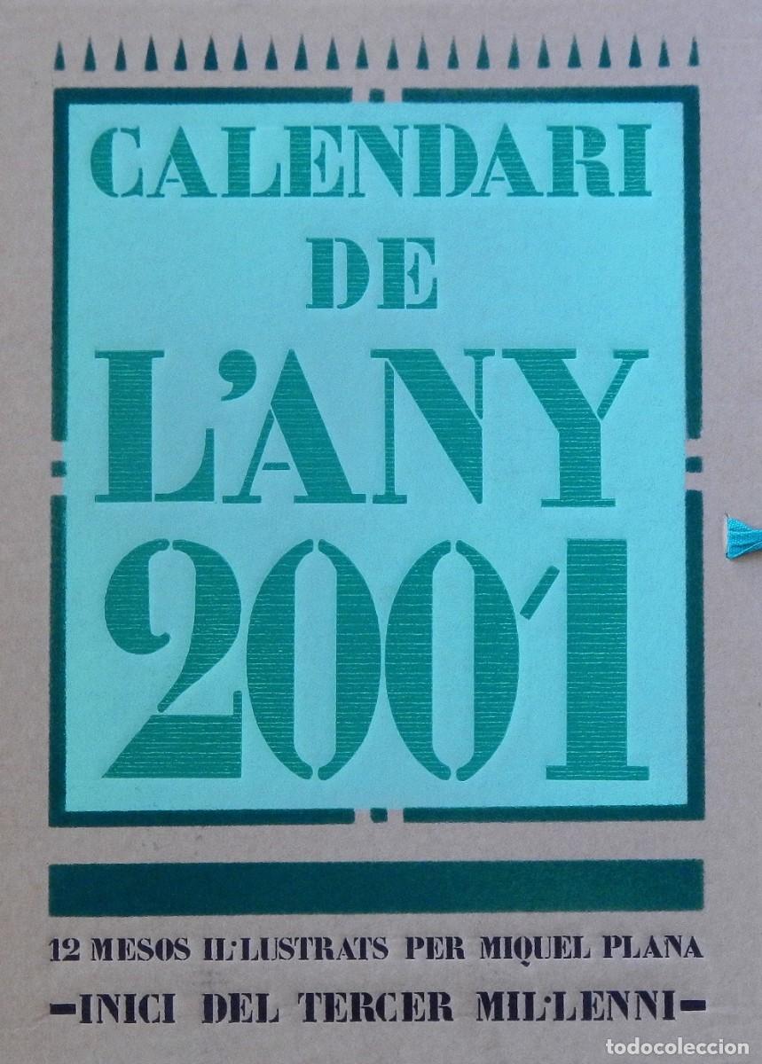 Arte: Calendari de l'any 2001. 12 mesos il&middot;lustrats per Miquel Plana. Lin&ograve;leums. Lin&oacute;leos. N&ordm; 21/155.