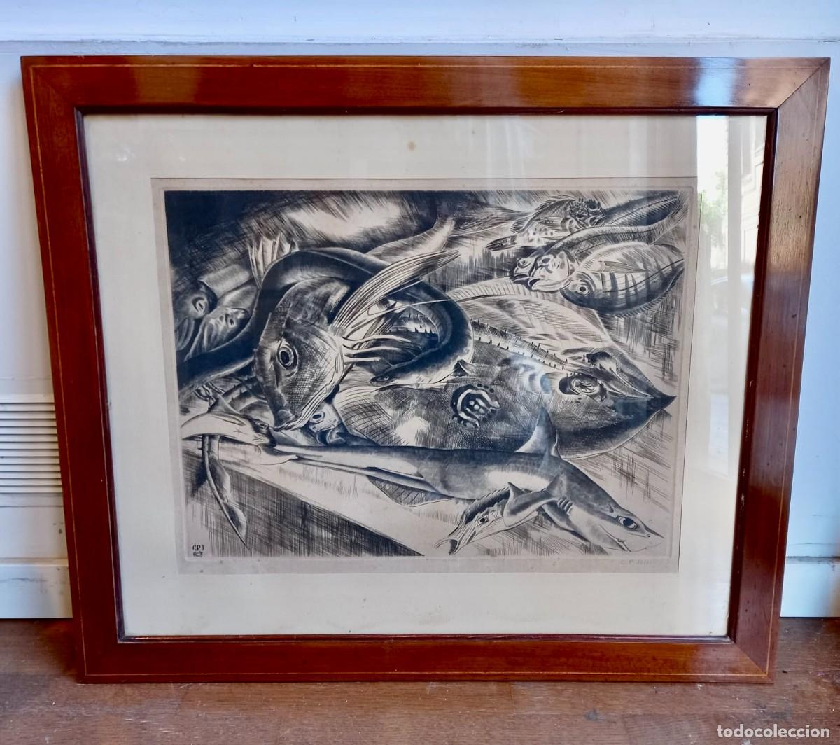 Arte: Grabado marino de Camille-Paul Josso de la carpeta del Colectivo Palmo (1981).