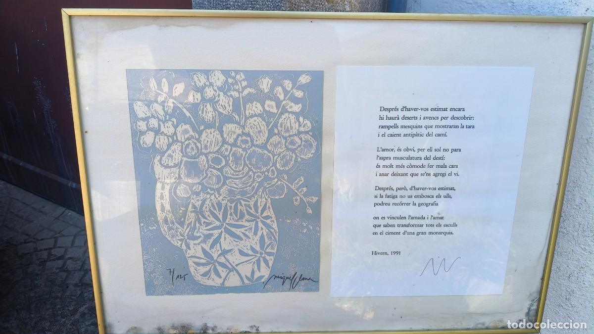 Arte: Gravure originale sign&eacute;e Miquel plana 7/125 avec po&egrave;me sign&eacute;e