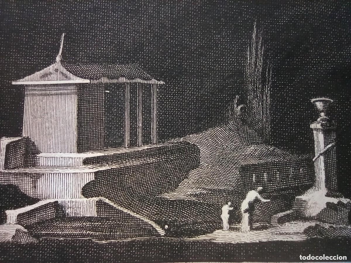 Arte: ESPL&Eacute;NDIDO GRABADO, FRESCOS ROMANOS Y HELEN&Iacute;STICOS HERCULANO, TEMPLO , ORIGINAL,1762, N&Aacute;POLES