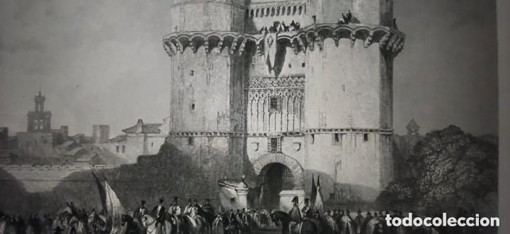 Arte: GRABADO TORRES DE LOS SERRANOS, VALENCIA, ORIGINAL,1838, ROBERTS / ALLEN , 1&ordf; EDICI&Oacute;N.