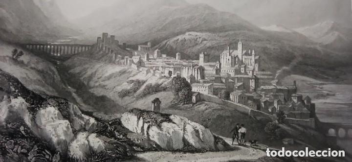 Arte: GRABADO VISTA GENERAL PLASENCIA, C&Aacute;CERES, ORIGINAL,1838, DATADO PLANCHA, ROBERTS / FORD, 1&ordf; EDICI&Oacute;N