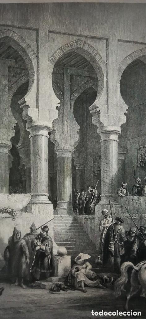 Arte: GRABADO EDIFICIO TESORER&Iacute;A T&Aacute;NGER, MARRUECOS, ORIGINAL,1838, DATADO PLANCHA, ROBERTS , 1&ordf; EDICI&Oacute;N