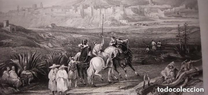 Arte: GRABADO VISTA GENERAL TETU&Aacute;N, MARRUECOS, ORIGINAL,1838, DATADO PLANCHA, ROBERTS , 1&ordf; EDICI&Oacute;N