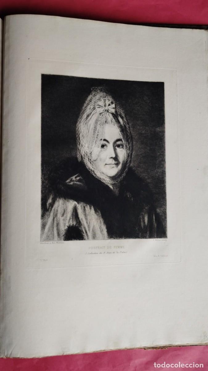 Arte: PORTRAIT DE FEMME.-RETRATO DE MUJER.-ANT. WATTEAU.-AGUAFUERTE.-GRABADO.-IMPRENTA A. SALMON.-S. XIX.