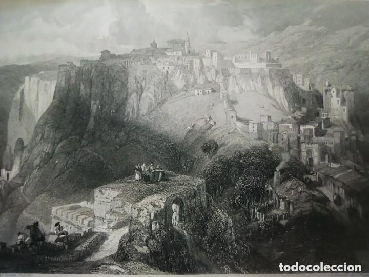 Arte: GRABADO DE RONDA, M&Aacute;LAGA, ORIGINAL,1835, DAVID ROBERTS, 1&ordf; EDICI&Oacute;N, DATADO EN PLANCHA, PERFECTO.