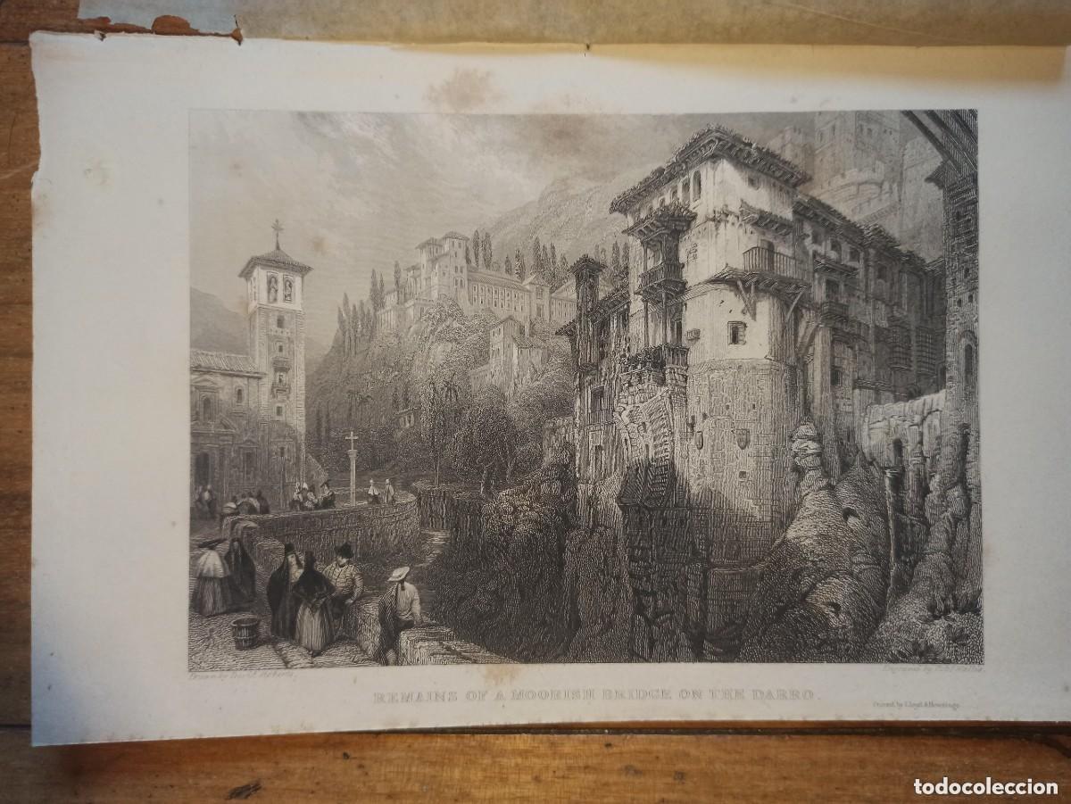 Arte: GRABADO DESAPARECIDO PUENTE &Aacute;RABE, R&Iacute;O DARRO,GRANADA, ORIGINAL,1835,ROBERTS,1&ordf; EDICI&Oacute;N, PERFECTO.