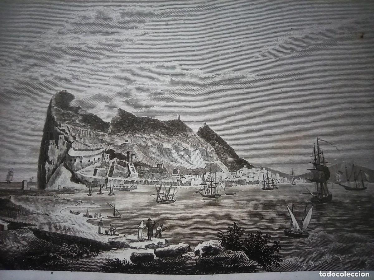 Arte: ESPL&Eacute;NDIDO GRABADO PE&Ntilde;&Oacute;N DE GIBRALTAR, 1828, PARIS, ORIGINAL, LABORDE / ADAM