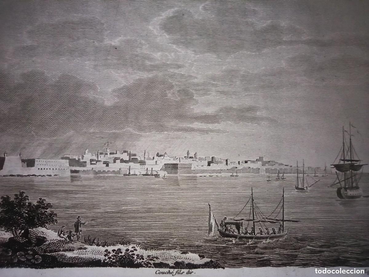 Arte: ESPL&Eacute;NDIDO GRABADO VISTA GENERAL DE C&Aacute;DIZ, 1828, PARIS, ORIGINAL, LABORDE / LEJEUNE.