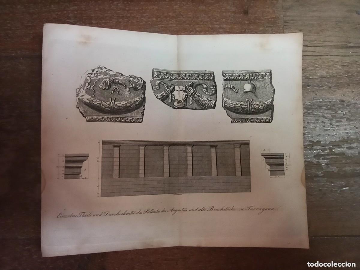 Arte: ESPL&Eacute;NDIDO GRABADO DETALLES ARQUITECT&Oacute;NICOS TORRE PILATOS, TARRAGONA, LABORDE, LEIPZIG, 1811