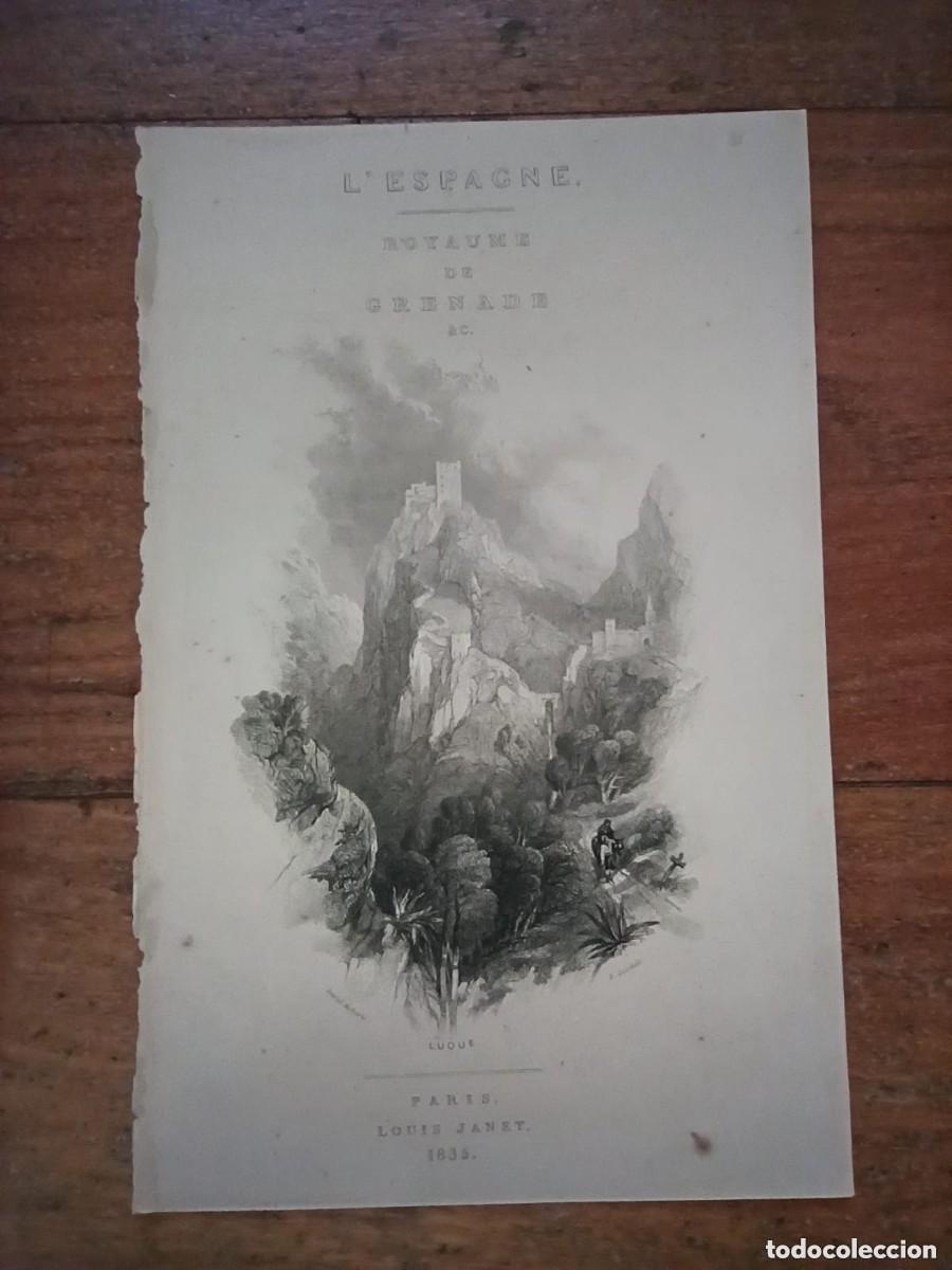 Arte: GRABADO CASTILLO LUQUE, C&Oacute;RDOBA, ORIGINAL,1835, FRONTISPICIO, ROBERTS, 1&ordf; EDICI&Oacute;N, PERFECTO