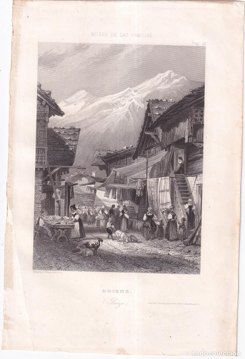 Arte: GRABADO. BRIENZ. SUIZA. 26 X 18 CM. SIGLO XIX
