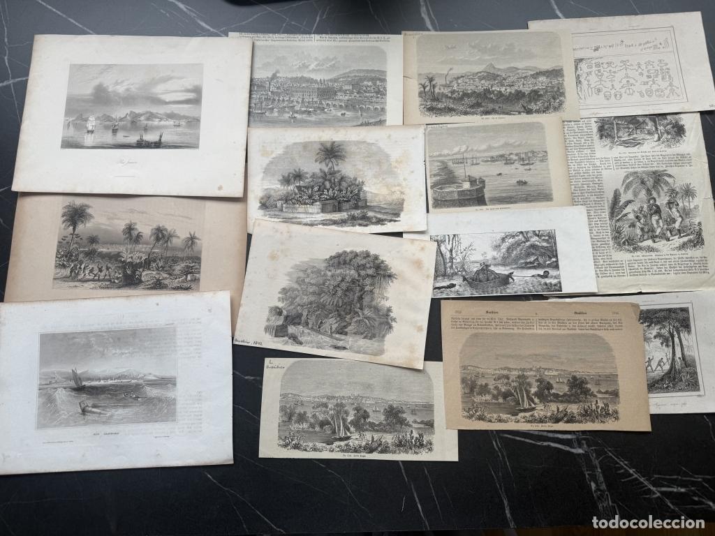 Arte: 16 vistas de Brasil (Am&eacute;rica del sur), segunda mitad siglo XIX. Varios autores