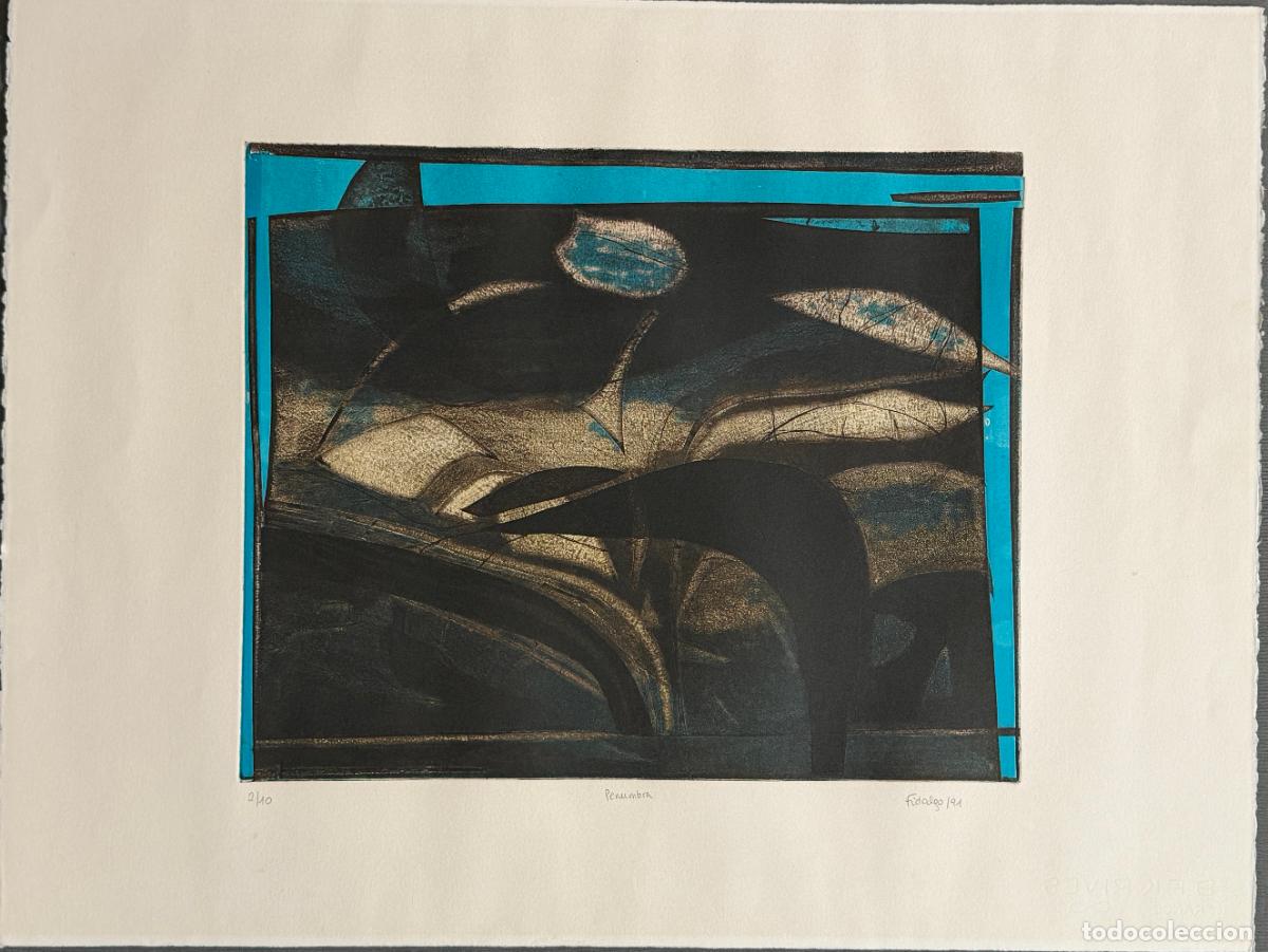 Arte: Fidalgo , grabado 2/10 del a&ntilde;o 1991 , t&iacute;tulo penumbra