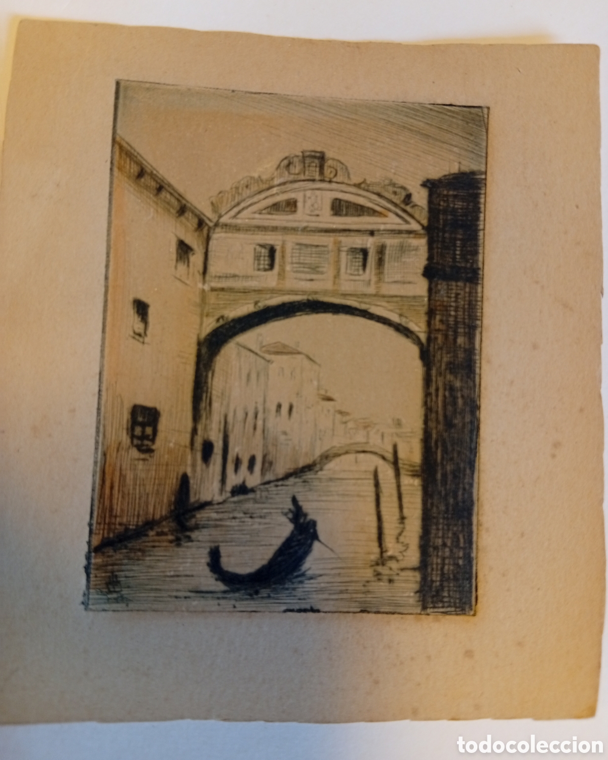 Art: Antiguo peque&ntilde;o grabado Venecia Italia?