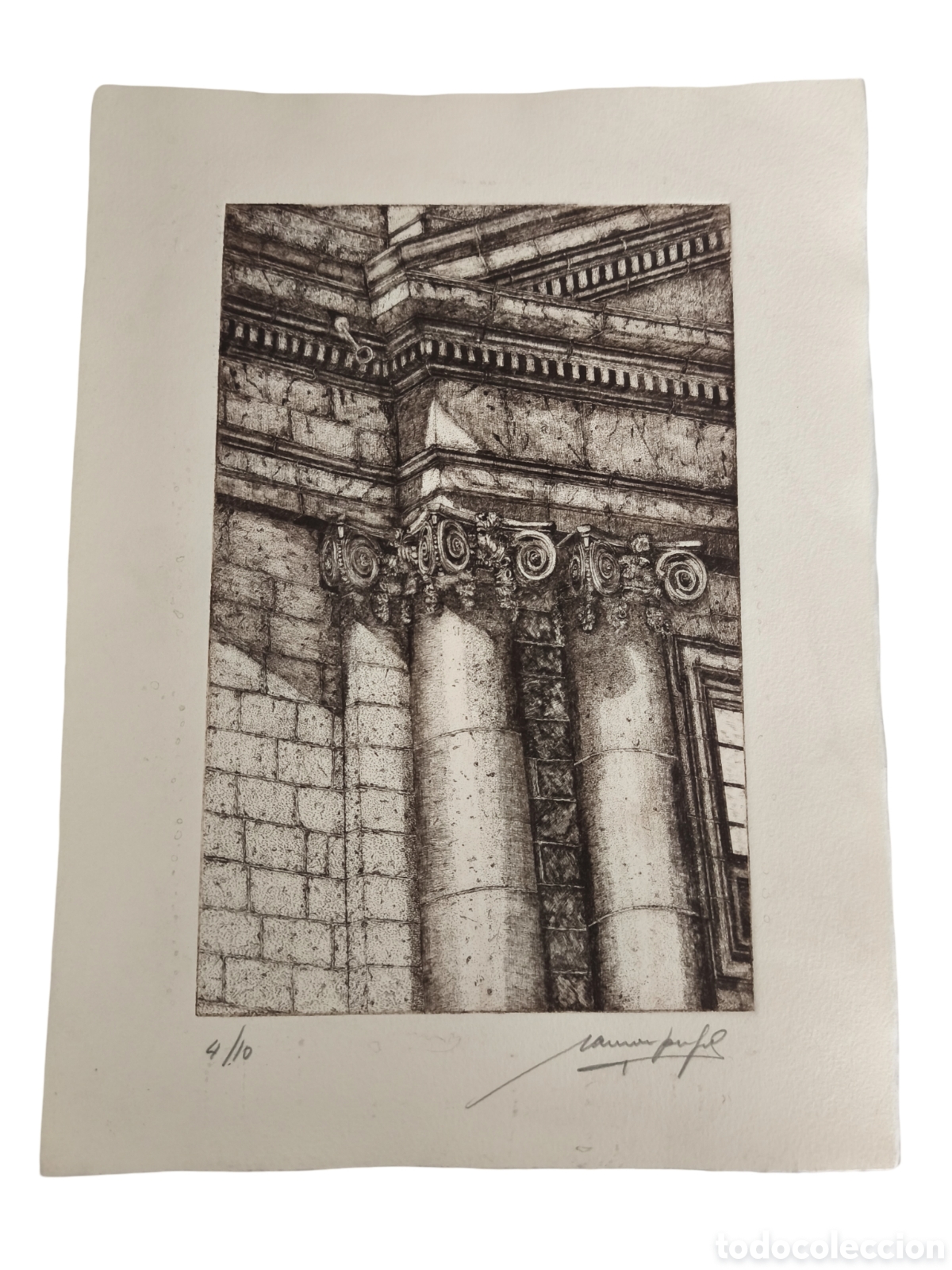 Arte: RAM&Oacute;N PUJOL - ARQUITECTURA PORTICADA - EDICI&Oacute;N ULTRA LIMITADA 4/10 - FIRMADA - 38x28 CM