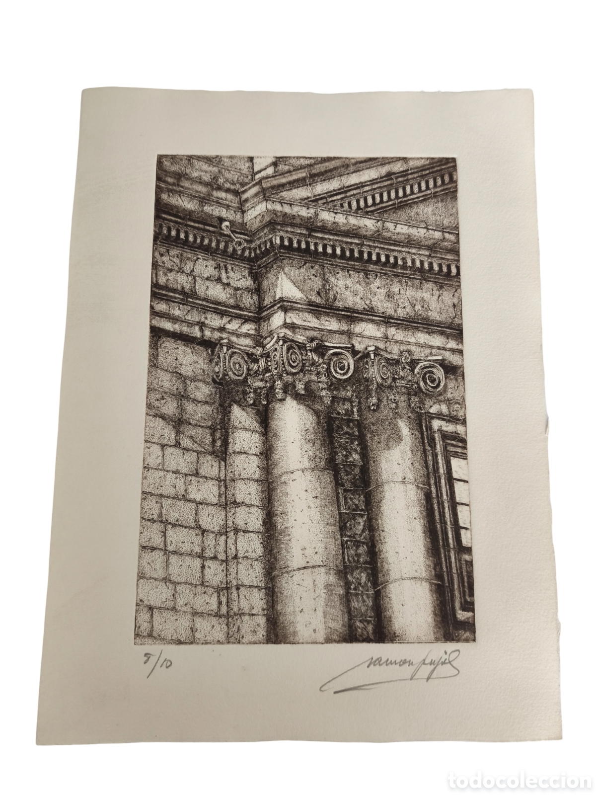 Arte: RAM&Oacute;N PUJOL - ARQUITECTURA PORTICADA - EDICI&Oacute;N ULTRA LIMITADA 8/10 - FIRMADA - 38x28 CM