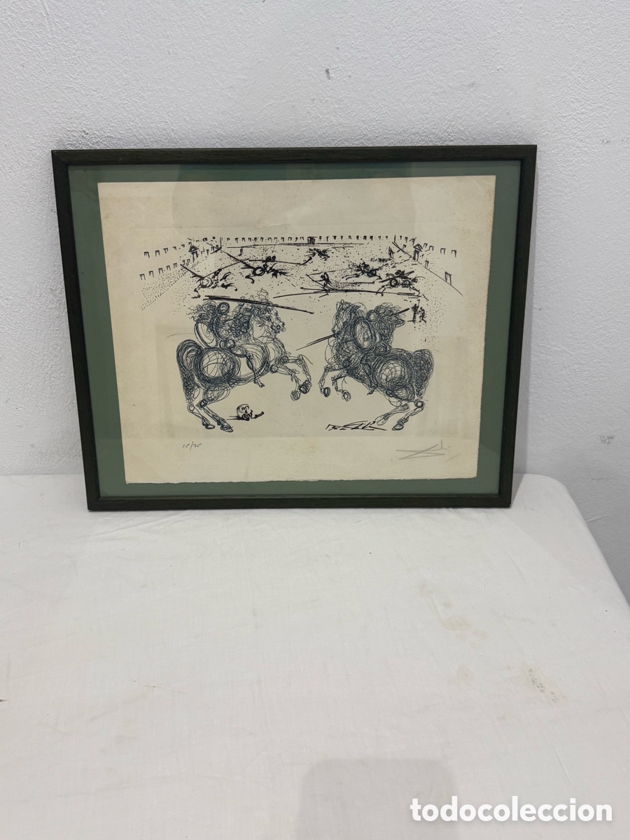 Arte: Salvador Dal&iacute; Les Cavaliers Bleus 1969 aguafuerte firmado en plancha numerado 15/75
