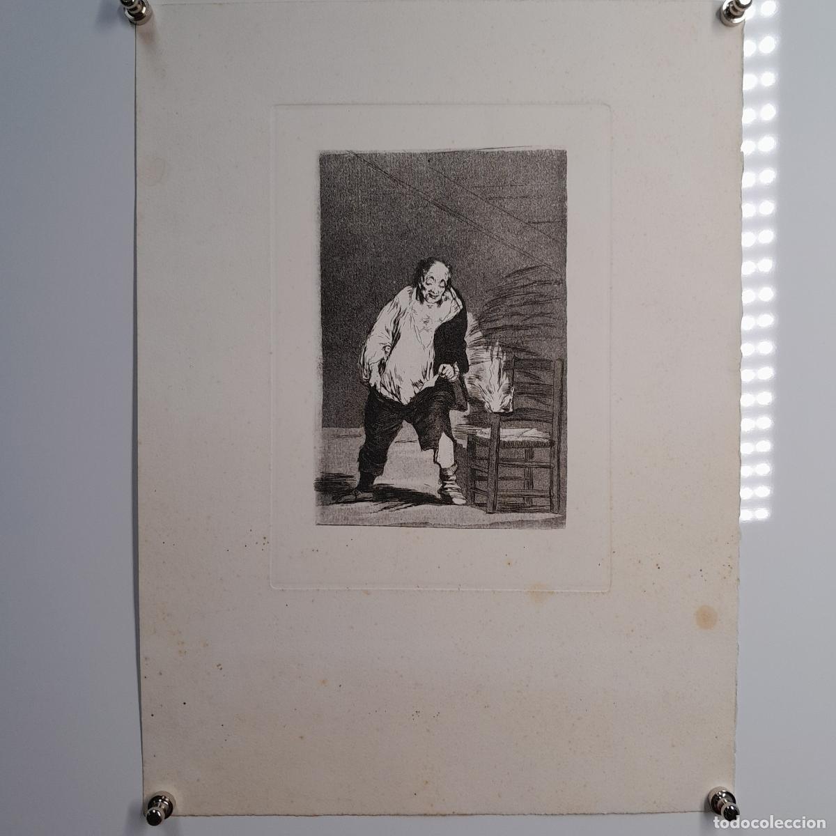 Arte: DESPU&Eacute;S DE GOYA. REPRODUCCI&Oacute;N CALCOGR&Aacute;FICA. Y SE LE QUEMA LA CASA (CAPRICHO N&ordm;18). SIGLO XX.