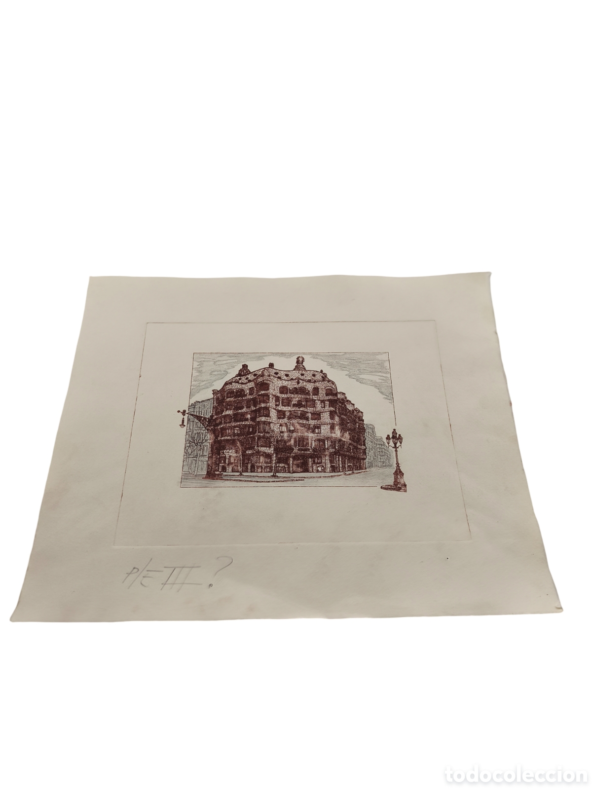 Kunst: RAM&Oacute;N PUJOL - LA PEDRERA (CASA MIL&Agrave;, BARCELONA) - PRUEBA DE ESTADO III - 46x38 CM