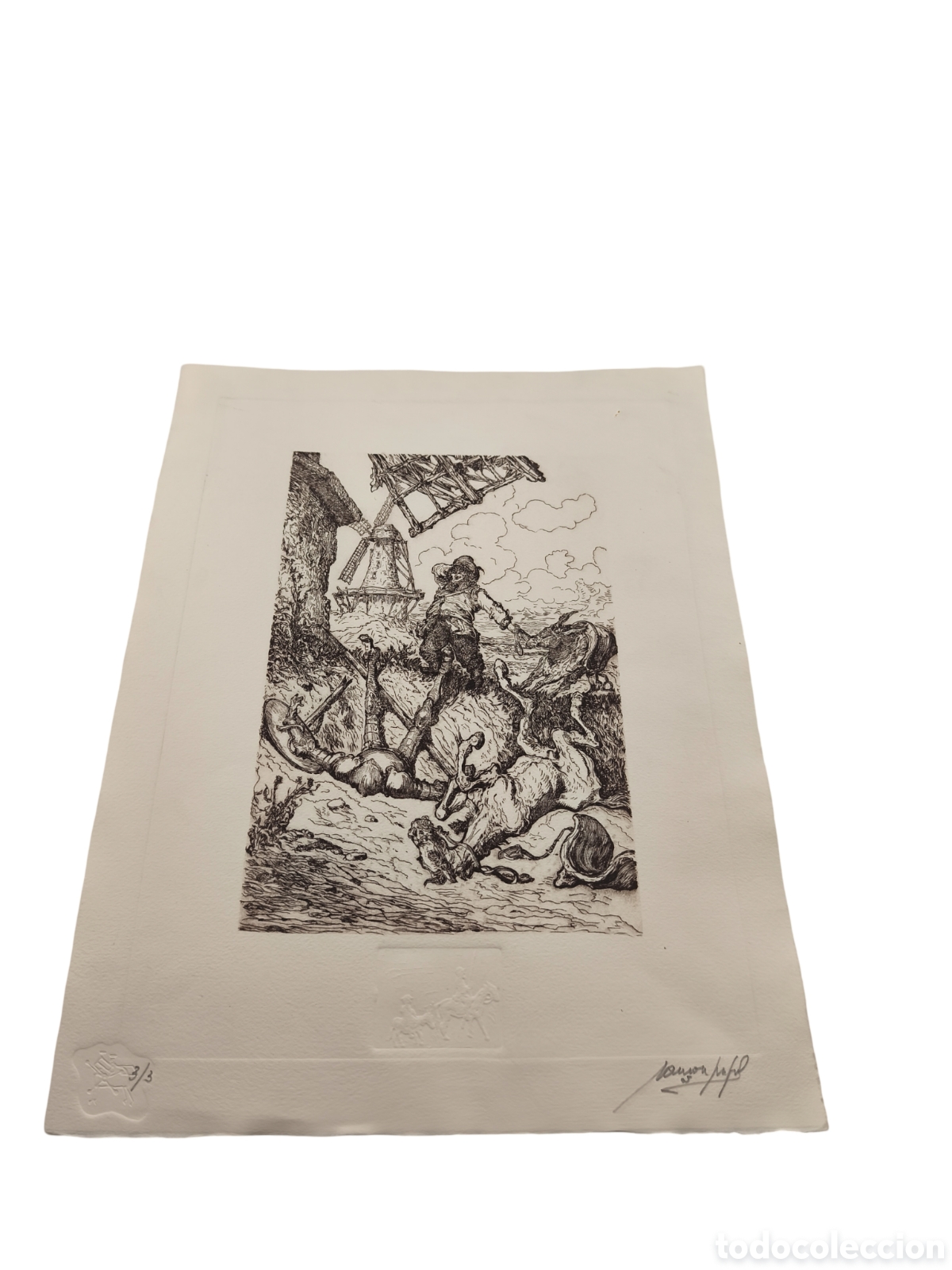Kunst: RAM&Oacute;N PUJOL - &rdquo;EL CABALLERO DERROTADO&rdquo; (PASAJE DE LOS MOLINOS) - EDICI&Oacute;N COLECCIONISTA 3/3 - FIRMADA