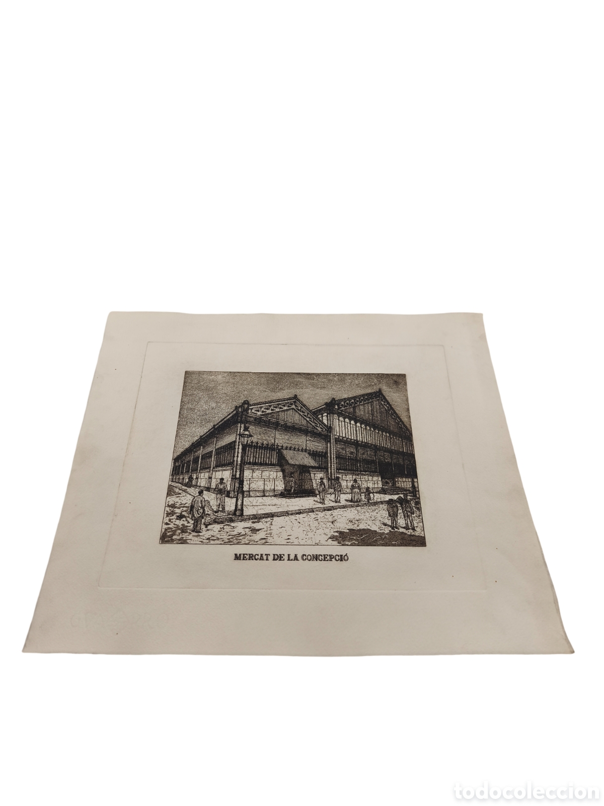 Kunst: GRABADO - MERCAT DE LA CONCEPCI&Oacute; (BARCELONA) - FORMATO 45x38 CM