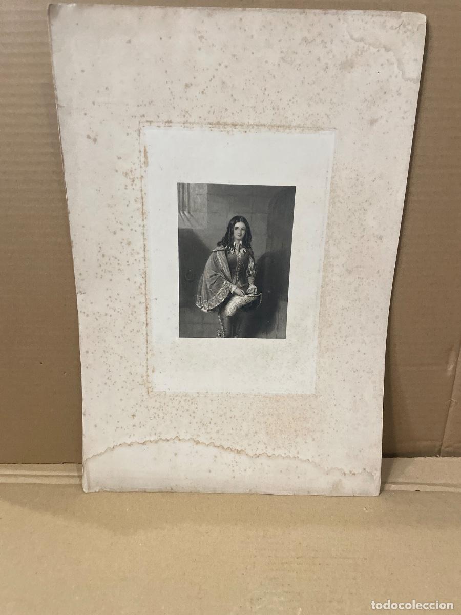 Art: ANTIGUO GRABADO , PERSONAJE FEMENINO . S.XIX . 44X30 CM. ESTADO EL QUE SE VE EN LAS IMAGENES