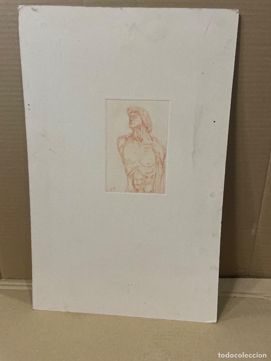 Arte: ANTIGUO GRABADO FIRMADO J.R. FIGURA DESNUDO . GRABADO PEGADO A UNA CARTULINA 50X32,5CM. ESTADO EL QU