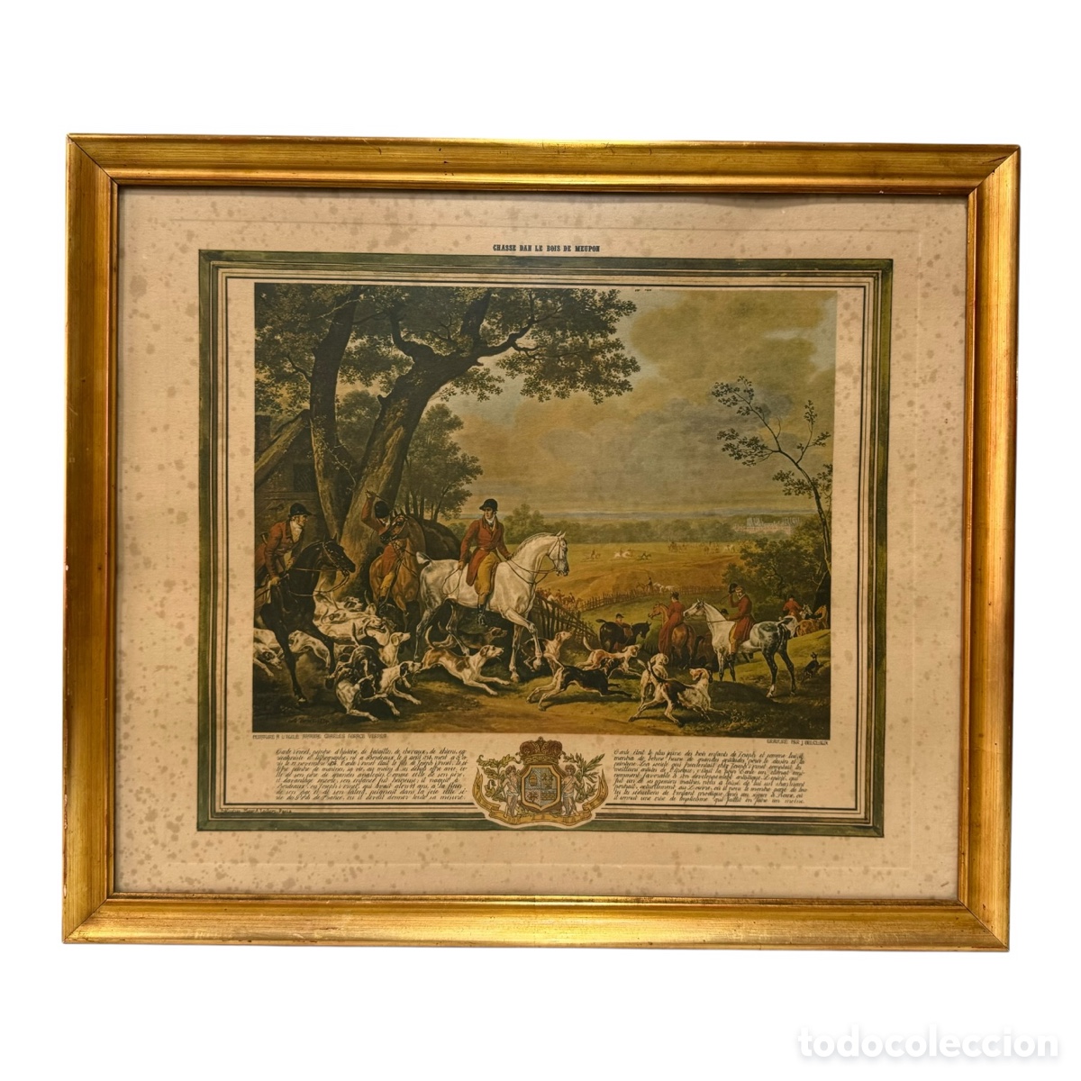 Arte: CARLE VERNET. Grabado de la obra Chasse dans le bois de Meudon de Carle Vernet
