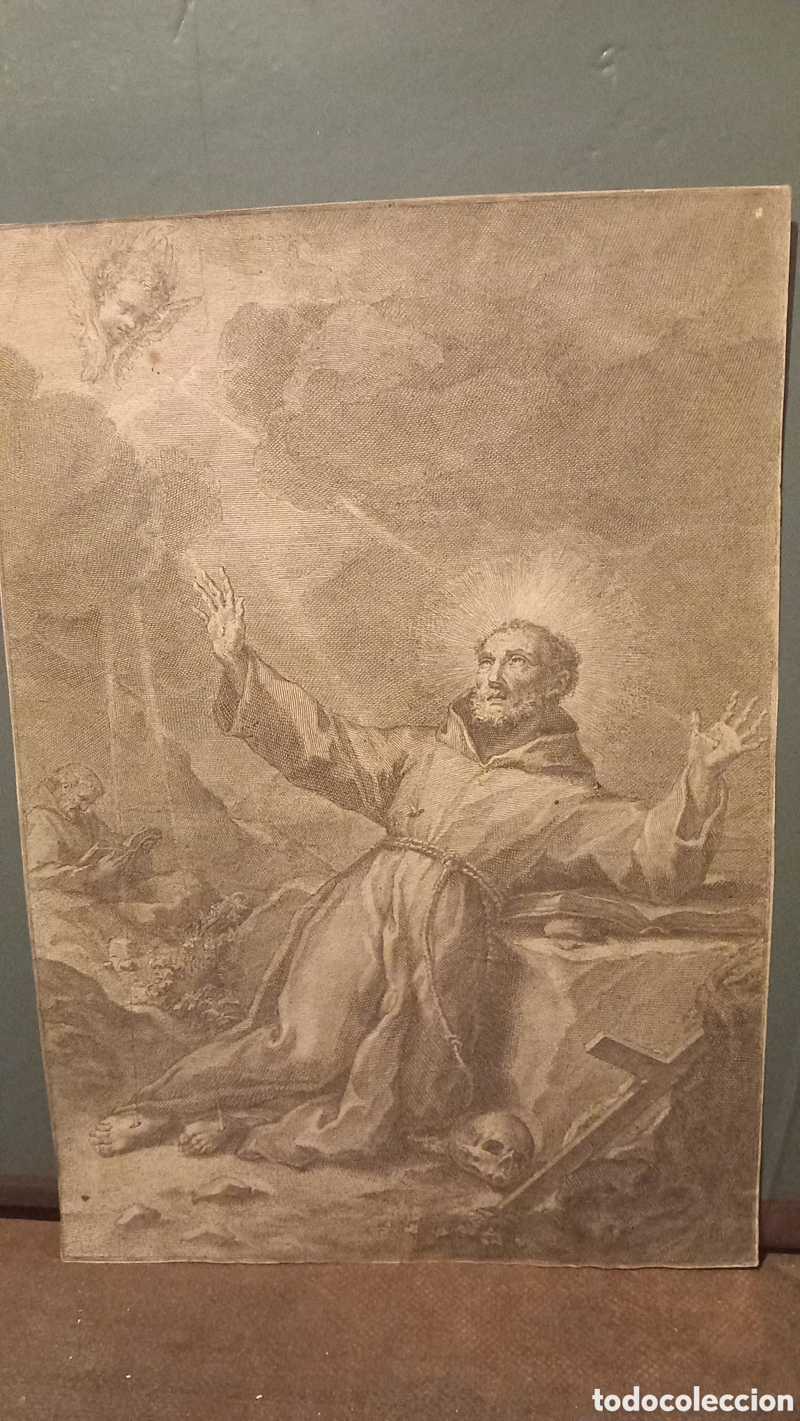 Arte: Grabado siglo xviii San Francisco de Asis
