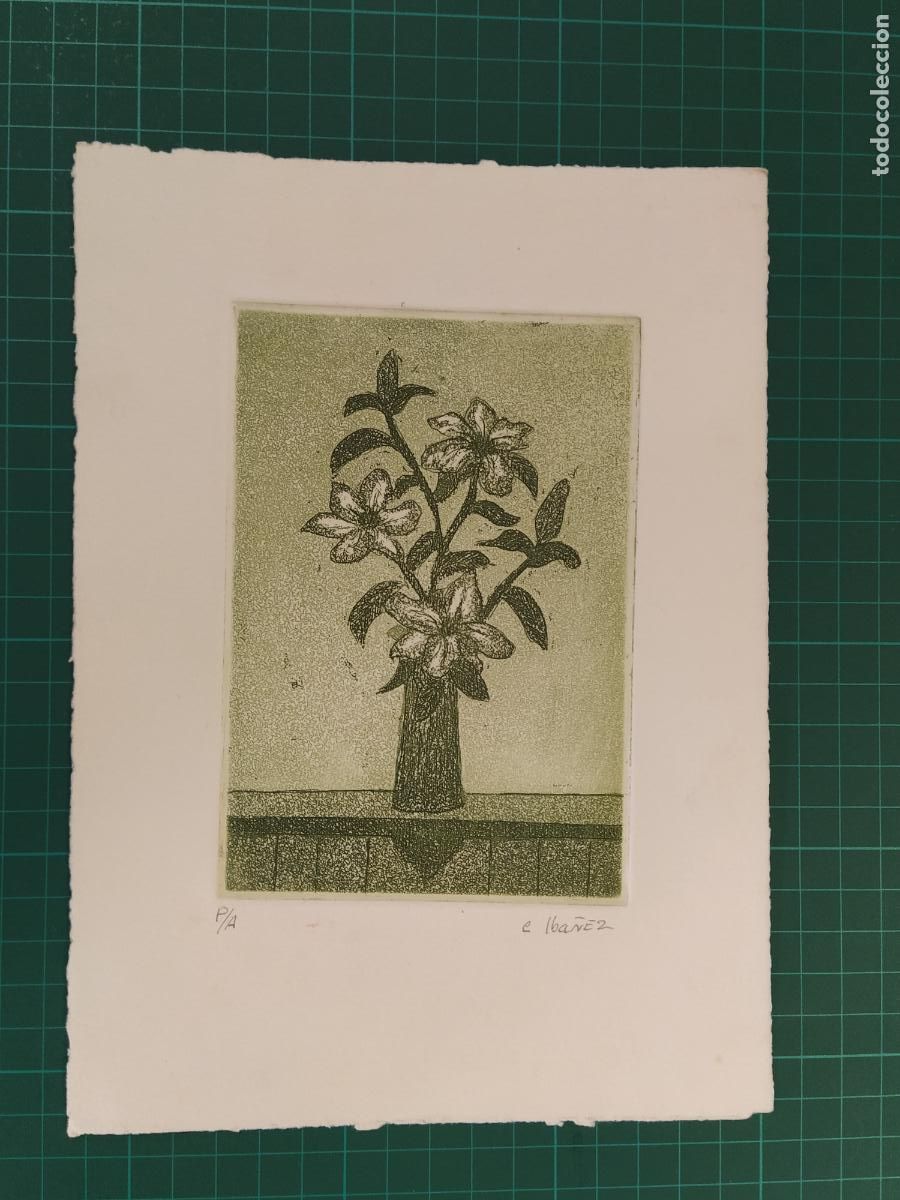 Arte: CONCHA IBA&Ntilde;EZ - FIRMADO A LAPIZ - GRABADO ANTIGUO - VER FOTOS -(K-15.411)