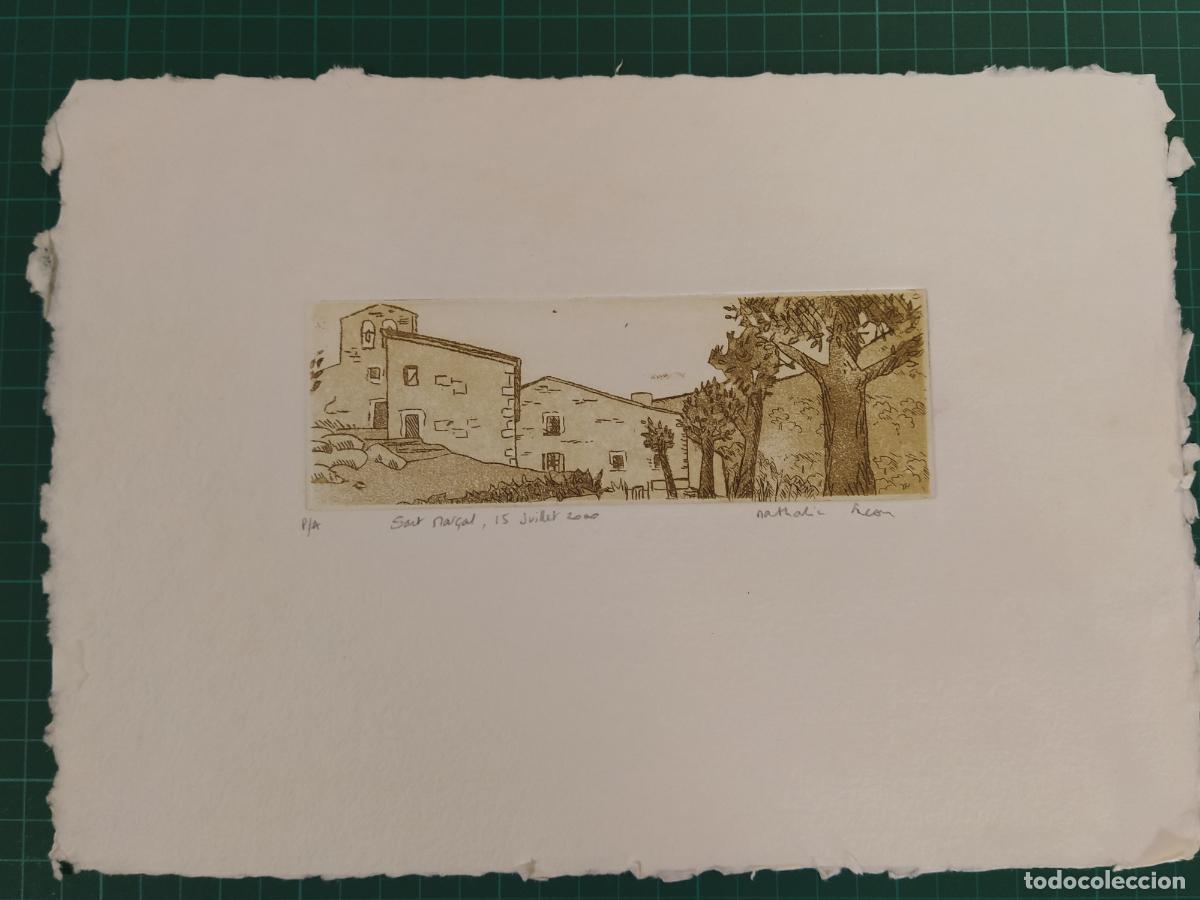 Arte: NATHALIE - FIRMADO A LAPIZ - SANT MAR&Ccedil;AL - GRABADO ANTIGUO - VER FOTOS -(V-28.175)