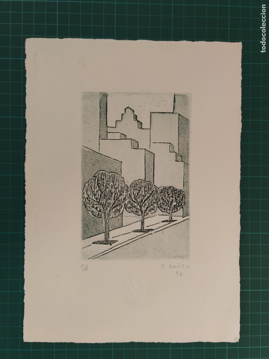 Arte: CONCHA IBA&Ntilde;EZ - FIRMADO A LAPIZ - GRABADO ANTIGUO - VER FOTOS -(V-28.173)