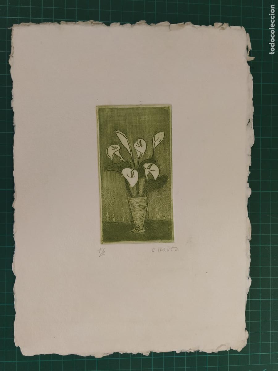 Arte: CONCHA IBA&Ntilde;EZ - FIRMADO A LAPIZ - GRABADO ANTIGUO - VER FOTOS -(V-28.176)