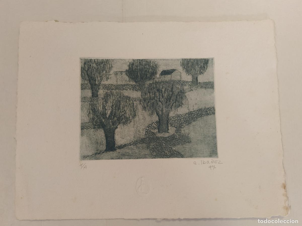 Arte: CONCHA IBA&Ntilde;EZ - FIRMADO A LAPIZ - GRABADO ANTIGUO - VER FOTOS -(V-28.178)