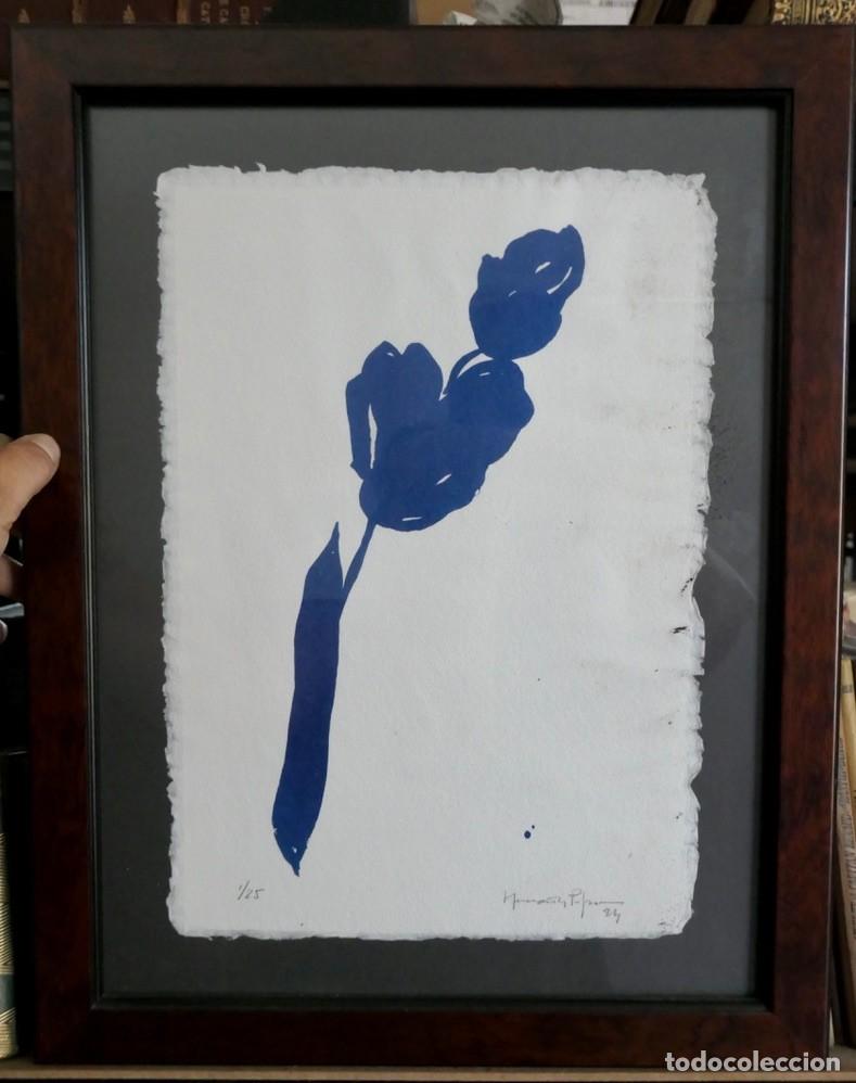Arte: grabado original al aguafuerte y aguatinta en color azul - Joan Hern&aacute;ndez Pijuan (1931&ndash;2005) PA 1/25