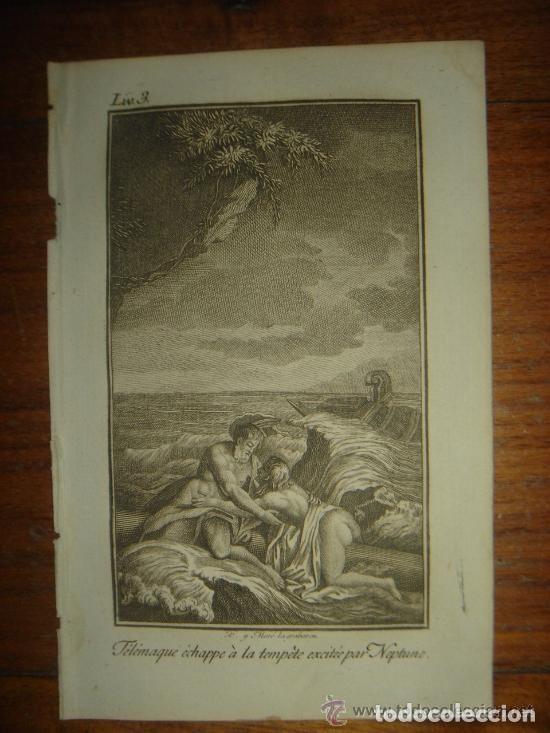 Art: GRABADO MITOL&Oacute;GICO, AVENTURAS DE TEL&Eacute;MACO, ORIGINAL, MADRID,1822, 200 A&Ntilde;OS DE ANTIGUEDAD , PERFECTO.