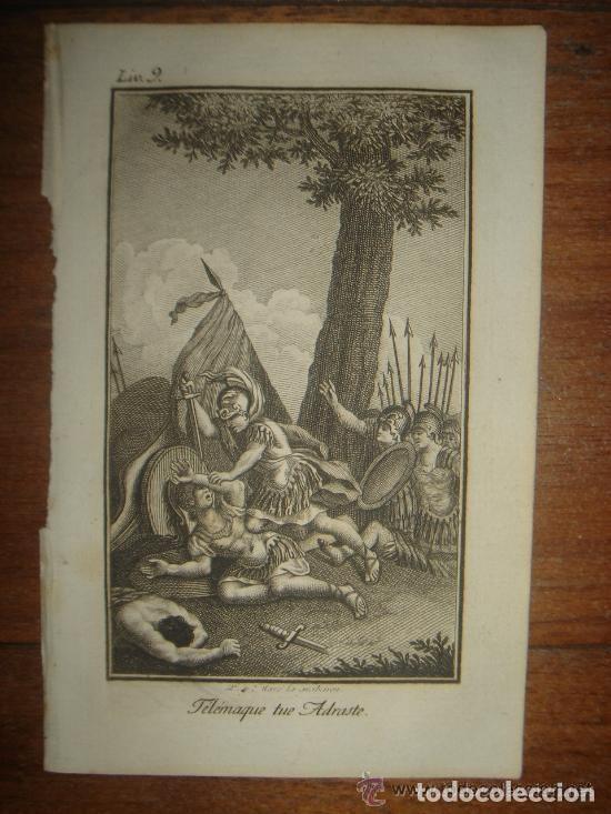Arte: GRABADO MITOL&Oacute;GICO, AVENTURAS DE TEL&Eacute;MACO, ORIGINAL, MADRID,1822, 200 A&Ntilde;OS DE ANTIGUEDAD , PERFECTO.