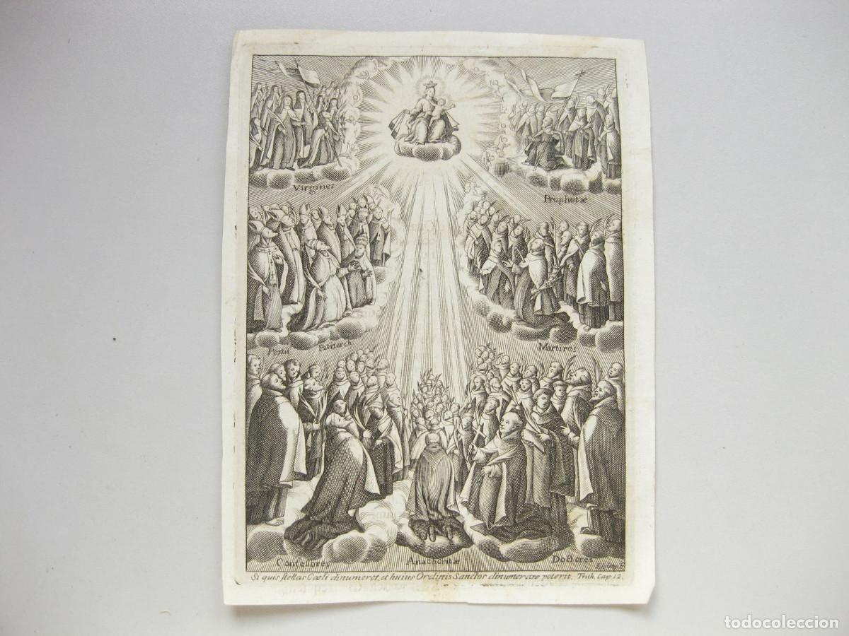 Arte: Grabado del Escapulario del Carmen procente de la hoja de un libro. - Foto 1