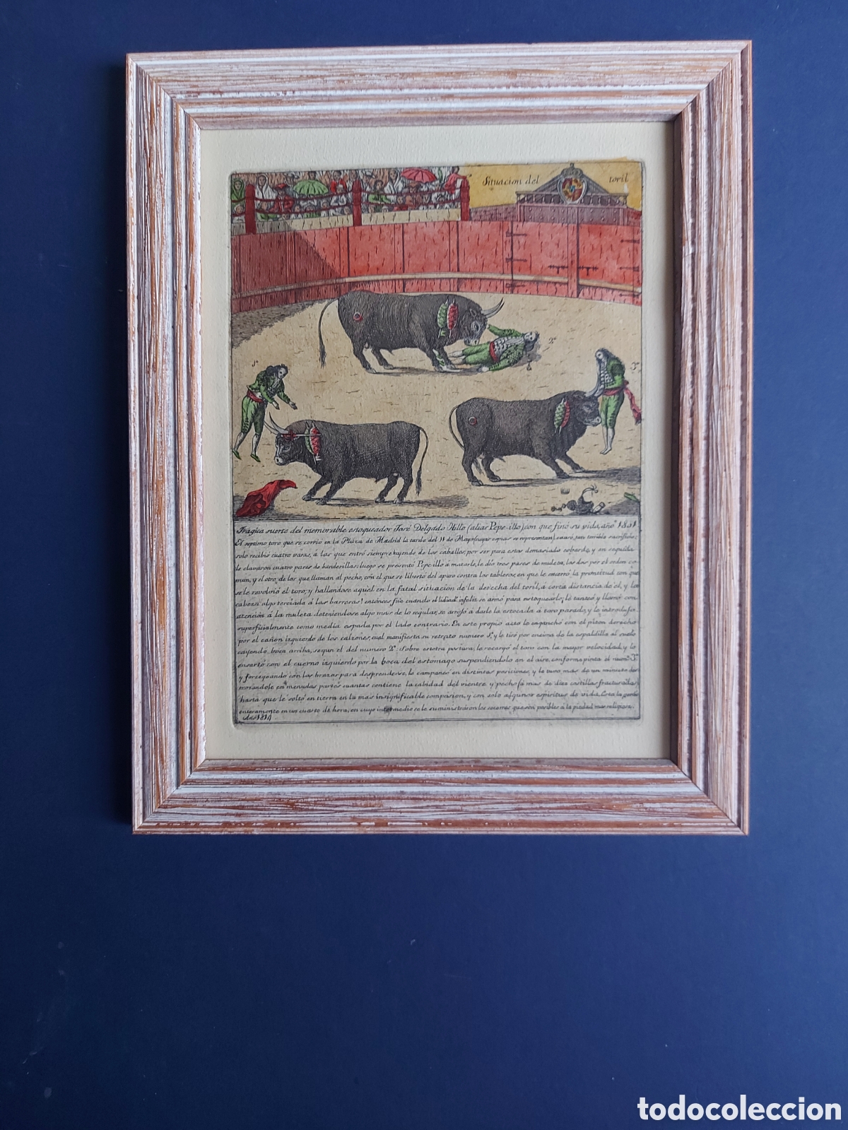 Arte: &rdquo;MUERTE DEL TORERO PEPE-ILLO EN 1801&rdquo; AGUAFUERTE DEL 1814
