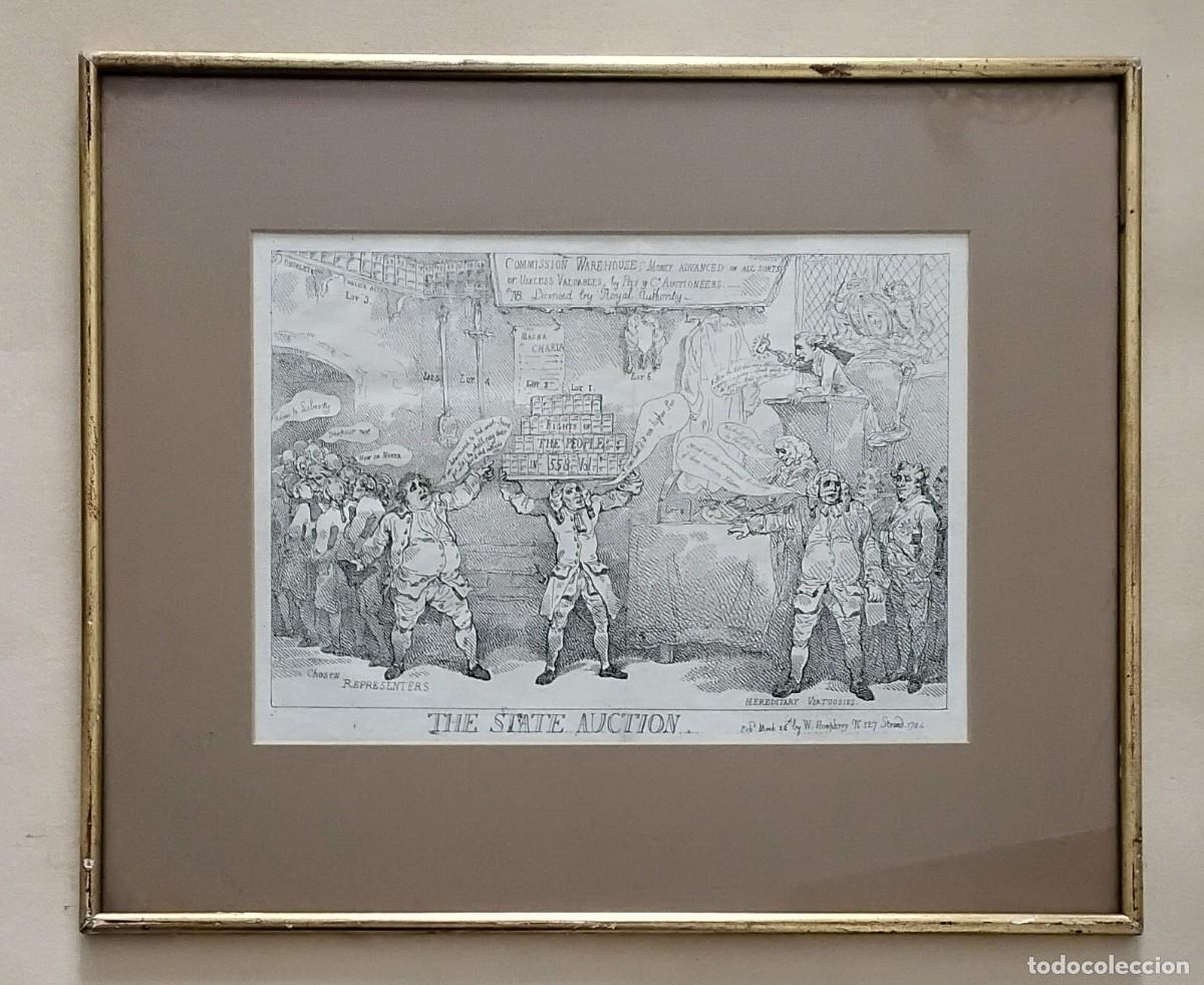 Arte: Thomas Rowlandson The State Auction grabado de 1784 - Foto 1