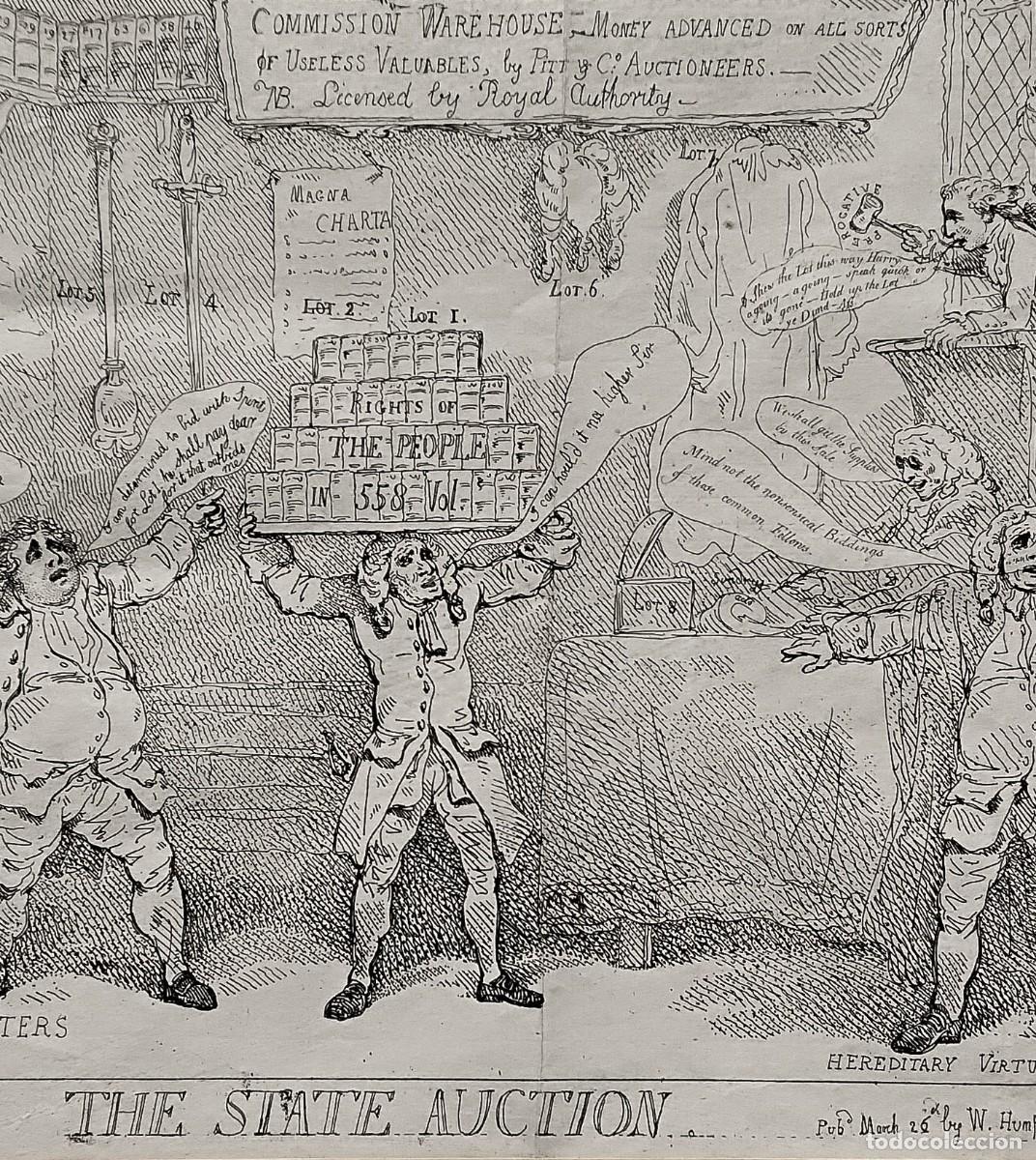Arte: Thomas Rowlandson The State Auction grabado de 1784 - Foto 5