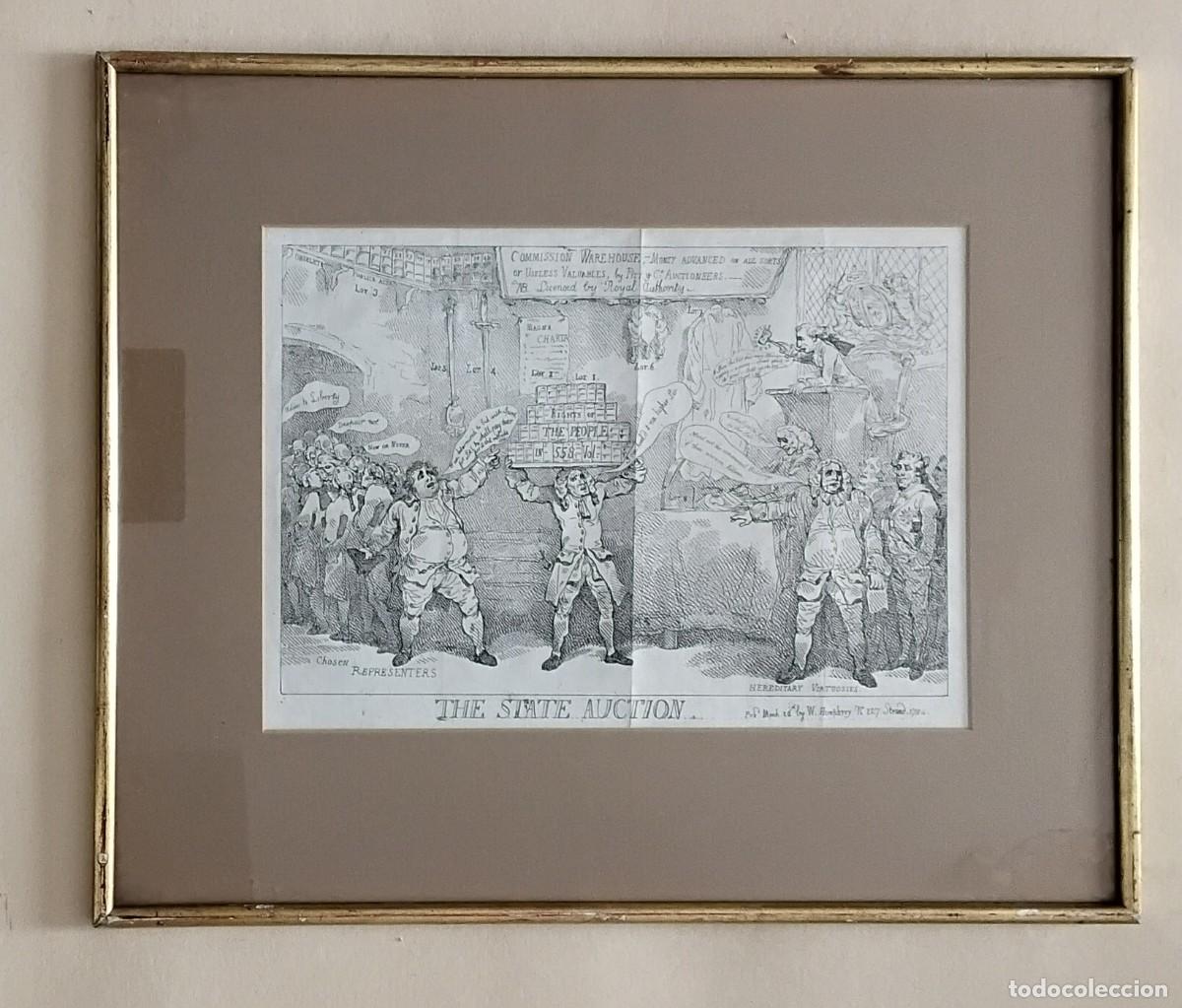 Arte: Thomas Rowlandson The State Auction grabado de 1784 - Foto 6