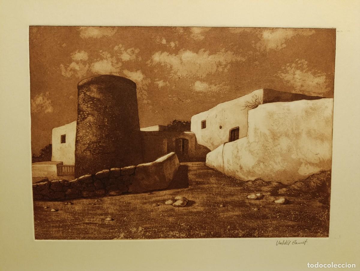 Kunst: Grabado al aguatinta y otras t&eacute;cnicas, Casa rural con dep&oacute;sito en Ibiza, obra de Luis Vald&eacute;s Canet